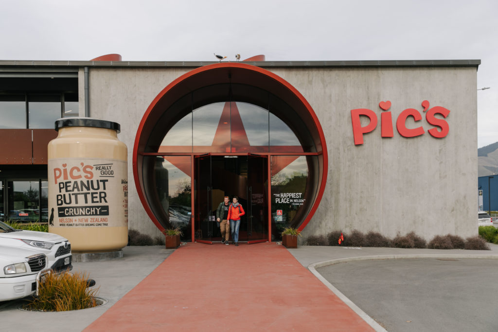 Pics Peanut Butter factory entrance, Nelson
